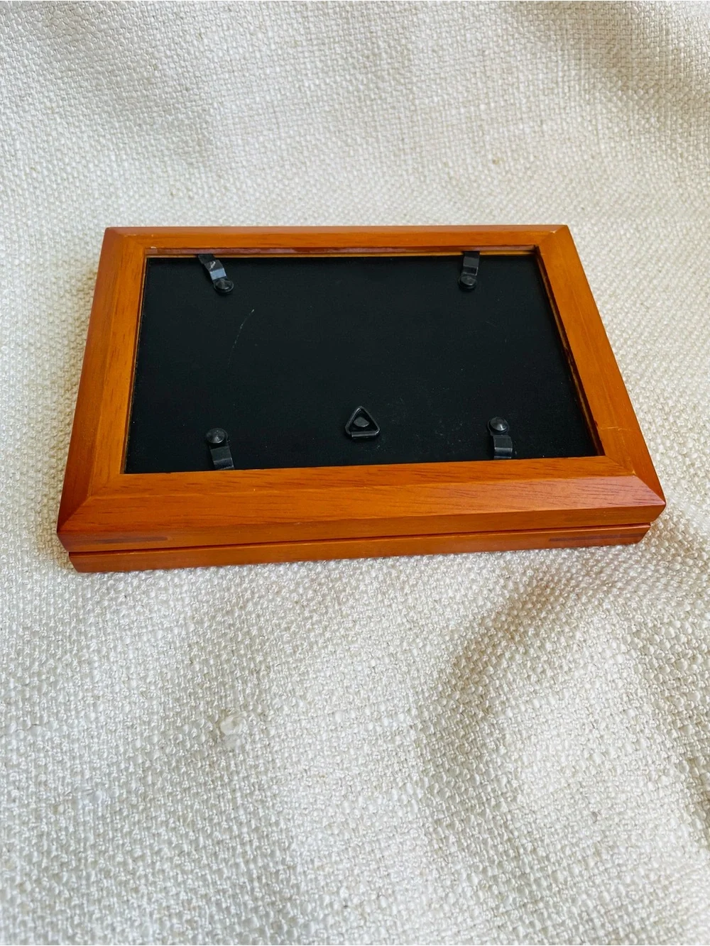 Vintage Double Hinged Wood Picture Frame Warm Brown Fits 4x6